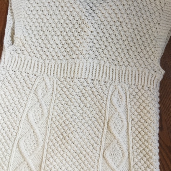 Hand knit Irish sweater, ivory - Picture 5 of 5